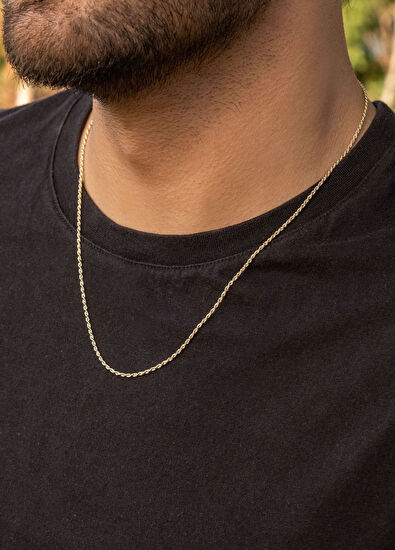 Burgu Zincir 14 Ayar Unisex Kolye - Görsel 6