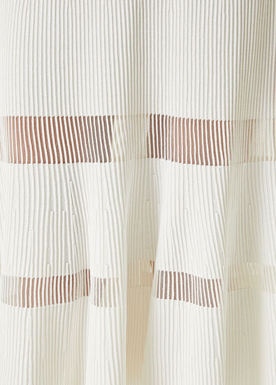 Beymen Club Beyaz Transparan Detaylı Midi Triko Elbise - 6