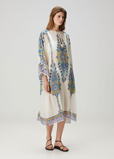 Etro Çok Renkli Şal Desenli Midi Plaj Elbisesi - 3