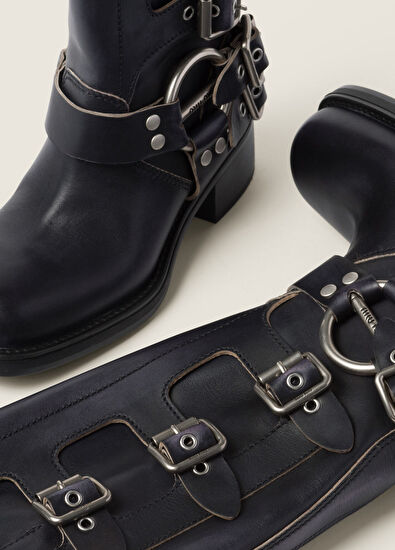 Miu Miu Deri Siyah Kadın Çizme - 4