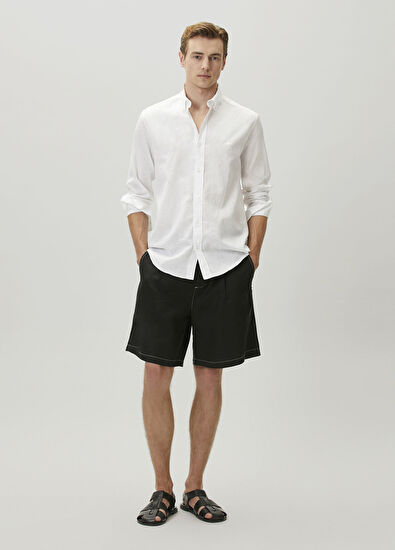 Beymen Club Comfort Fit White Linen Shirt - 3