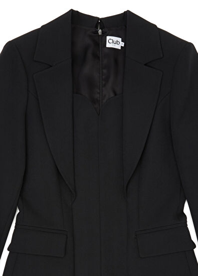Beymen Club Black Jacket Shaped Mini Evening Dress - 7