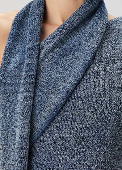 Aya Muse Han Mavi Maksi Triko Elbise - 5