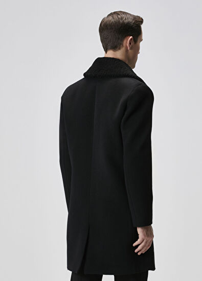 Beymen Club Black Italian Wool Double-Breasted Coat - 5