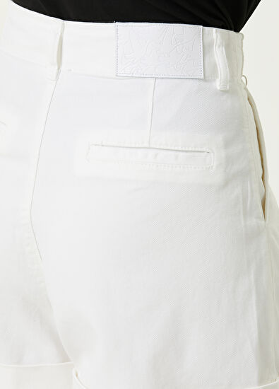 Beymen Club Beyaz Pilili Duble Paça Şort - 4