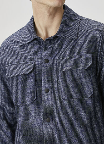 Beymen Club Blue Black Textured Overshirt - 5