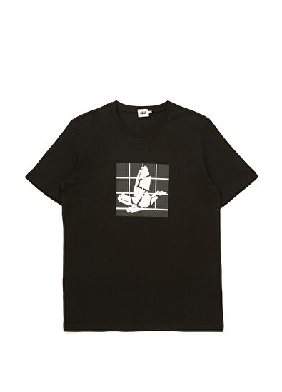 Beymen Club Black Cubes Printed with Goose T-shirt - 7