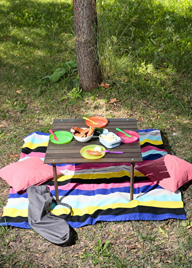 Bag The Joy Antrasit Ahşap Katlanır Kamp Masası - 5