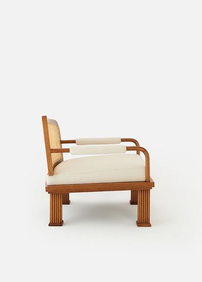 Alpaq Studio Rattan Detaylı Ceviz Lounge Tekli Koltuk - 7