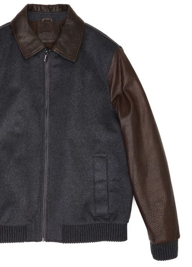Beymen Club Antrasit Kaşe Garnili Kolları Jumbo Deri Mont - 7