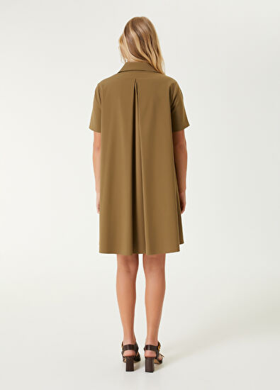 Beymen Club Haki Mini Gömlek Elbise - 6