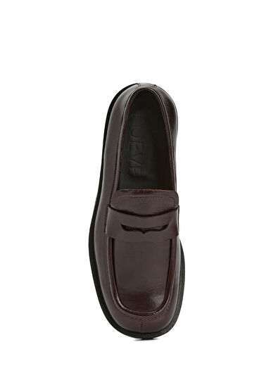 Poeve Senna Koyu Kahverengi Kadın Deri Loafer - 4