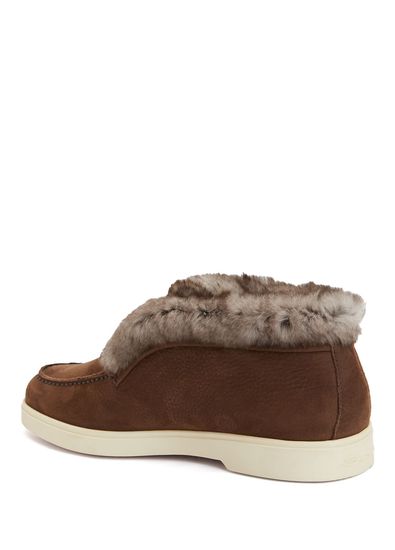 Santoni Dark Brown Women's Skin Loafer - 3