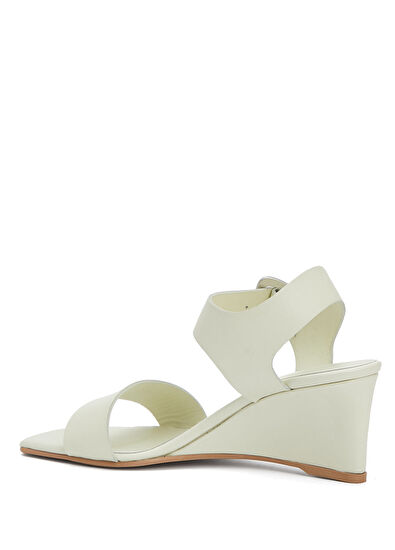 Beymen Club Ecru Amorphous Buckle Women's Leather Sandals - 3