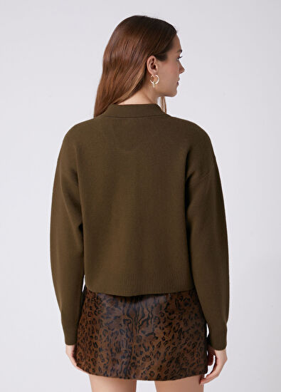 Beymen Club Khaki Boxy Fit Short Cardigan - 5