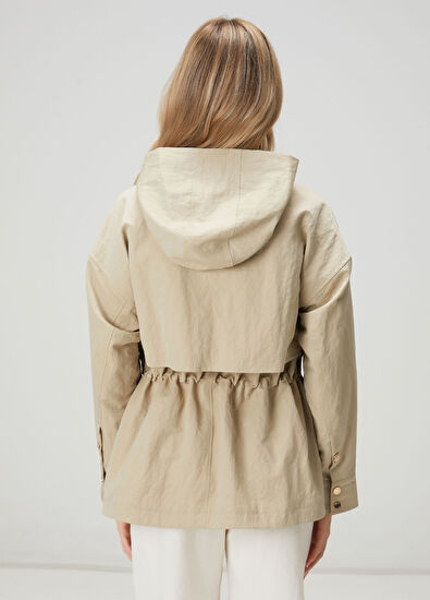 Beymen Club Beige Hooded Coat - 5