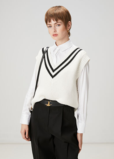 Beymen Club Siyah Beyaz Şeritli Süveter - 3