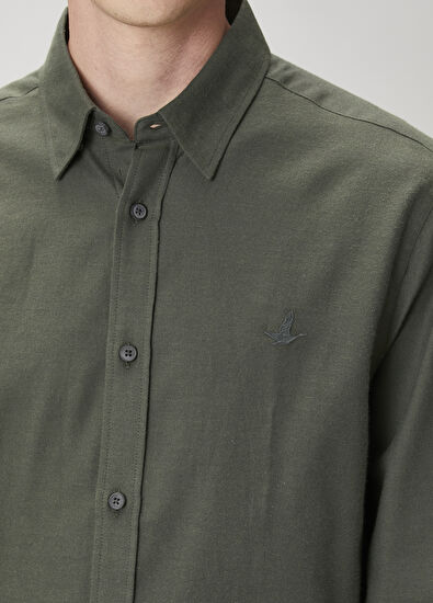 Beymen Club Comfort Fit Khaki Flannel Textured Shirt - 6