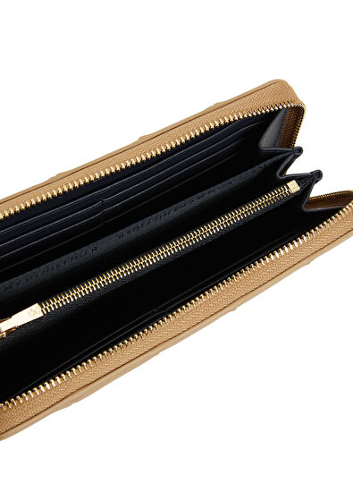 Tommy Hilfiger Icon Large Beige Quilted Women's Wallet - 4