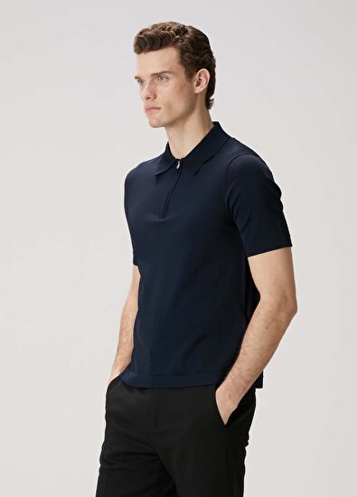 Sandro Lacivert Polo Yaka T-shirt - 3