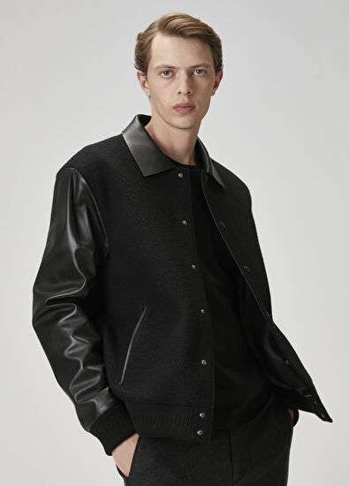 Beymen Club Siyah Garni Detaylı Deri Mont - 3