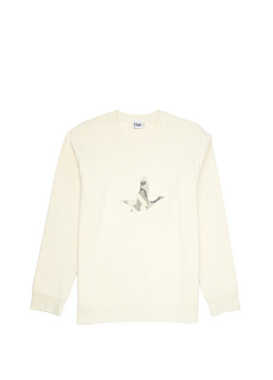 Beymen Club Krem Kamuflaj Kaz Nakışlı Sweatshirt - 7