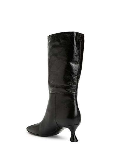 Siyah Kadın Deri Çizme - Görsel 4