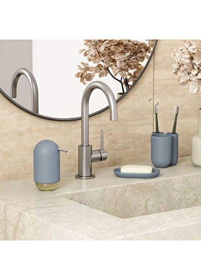 Umbra Grey Blue Touch Push Acrylic Liquid Soap Dispenser 236 ml - 4