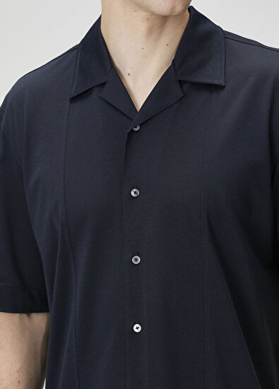 Zegna Lacivert Kısa Kollu Gömlek - 5