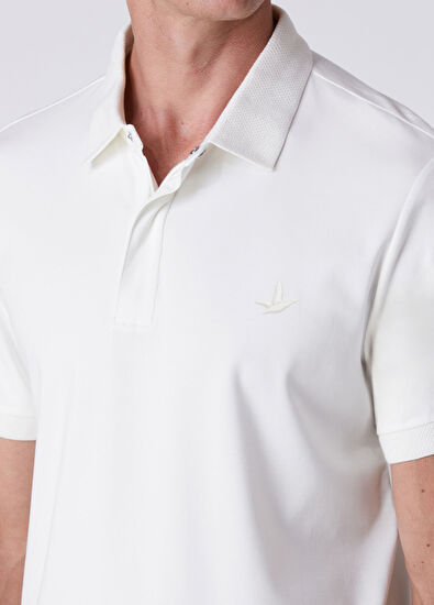 Beymen Club Comfort Fit Kırık Beyaz Polo Yaka Modal T-shirt - 6