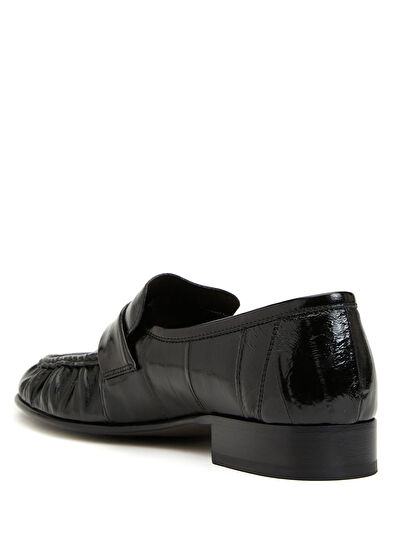 Siyah Kadın Deri Loafer - Görsel 5