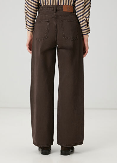 Beymen Club Kahverengi Wide Leg Jean Pantolon - 4