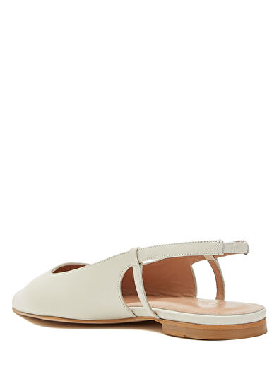 Beymen Club Ecru Leather Ballet Flats - 3