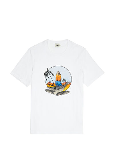 Beymen Club White Logo Printed T-shirt - 7