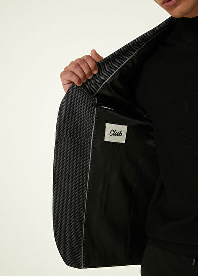 Beymen Club Siyah İri Kuşgözü Dokulu Ceket - 10