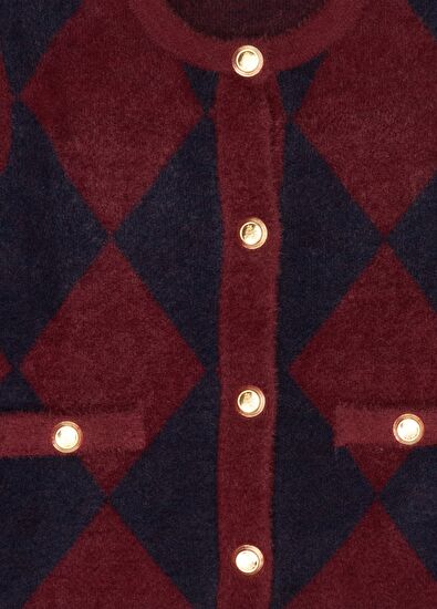 Beymen Club Bordo Büyük Baklava Desenli Hırka - 5