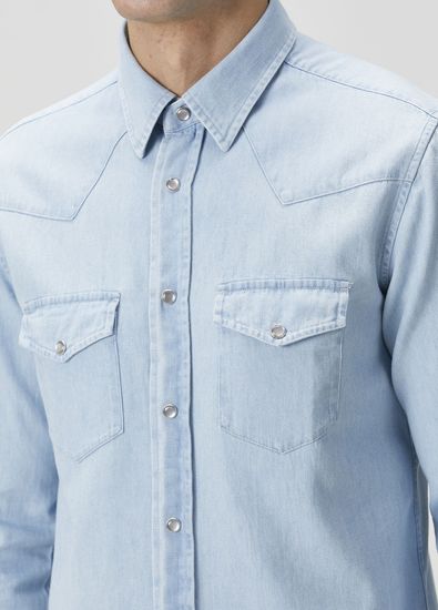 Tom Ford Açık Mavi Western Denim Gömlek - 6