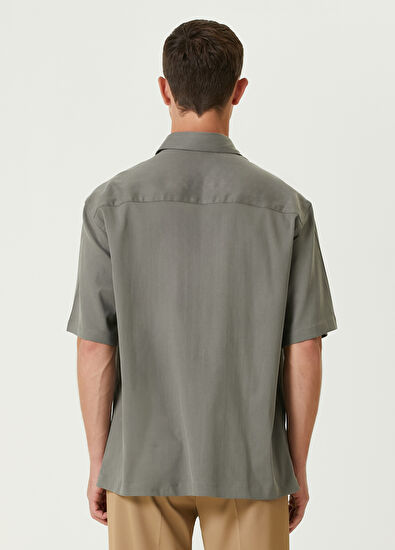 Beymen Club Haki Kısa Kollu Lyocell Gömlek - 5