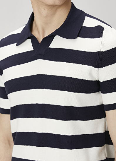 Beymen Club Lacivert Beyaz Polo Yaka T-shirt - 6