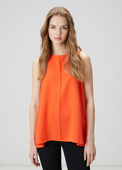 Beymen Club Turuncu Dökümlü Krep Bluz - 3