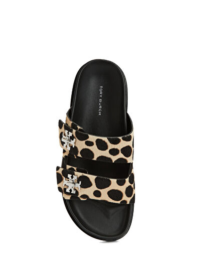 Leopar Desenli Kadın Deri Terlik - Görsel 5