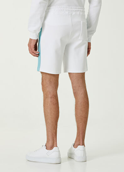 Beymen Club Beyaz Beli Kordonlu Şeritli Jersey Şort - 3