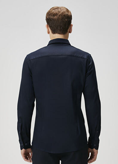 Beymen Club Slim Fit Lacivert Pensli Örme Gömlek - 5