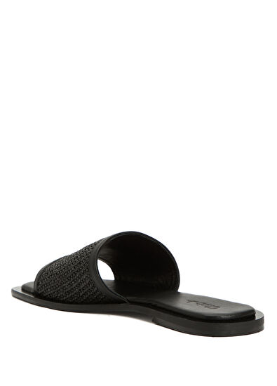 Beymen Club Siyah Rafya Dokulu Kadın Deri Terlik - 3