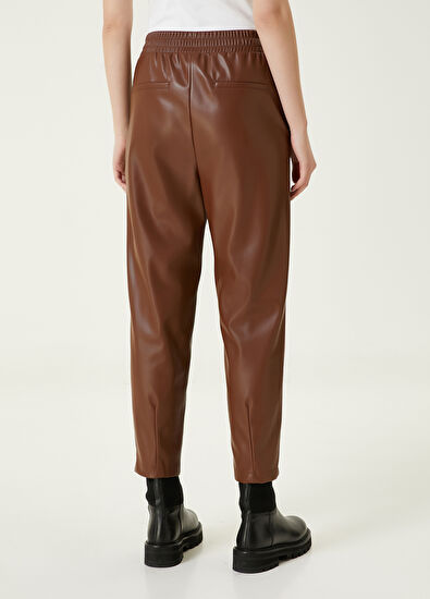 Beymen Club Brown Faux Leather Trousers - 5