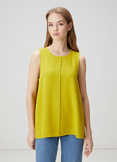 Beymen Club Yeşil Dökümlü Krep Bluz - 3