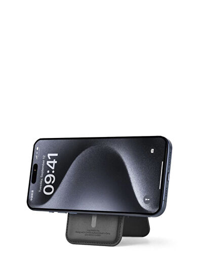 Wiwu MW-003 Magsafe Compatible Stand Black Leather Wallet - 5