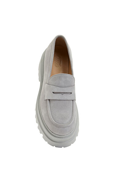Gri Kadın Deri Loafer Beymen Club Gri Kadın Deri Loafer - 4