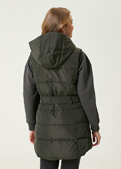 Beymen Club Haki Kapüşonlu Puff Yelek - 7