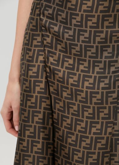 Fendi Brown Midi Silk Skirt - 5